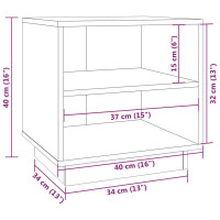 Miniatyr av produktbild för Sängbord vit 40x34x40 cm massiv furu