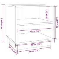 Miniatyr av produktbild för Sängbord 2 st vit 40x34x40 cm massiv furu