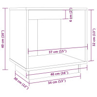 Miniatyr av produktbild för Sängbord vit 40x30x40 cm massiv furu