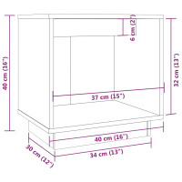 Miniatyr av produktbild för Sängbord 2 st vit 40x30x40 cm massiv furu