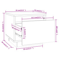 Produktbild för Sängbord honungsbrun 35x34x32 cm massiv furu