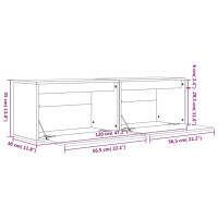 Produktbild för Väggskåp 2 st vit 60x30x35 cm massiv furu