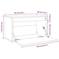 Produktbild för Väggskåp svart 60x30x35 cm massiv furu