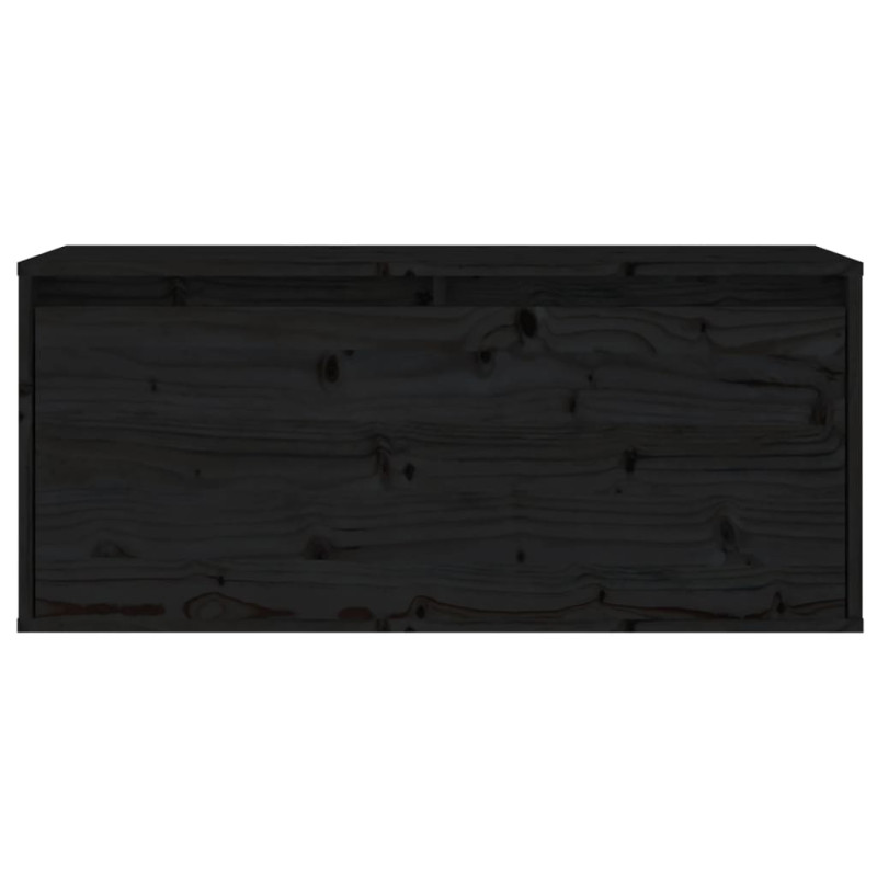 Produktbild för Väggskåp svart 80x30x35 cm massiv furu