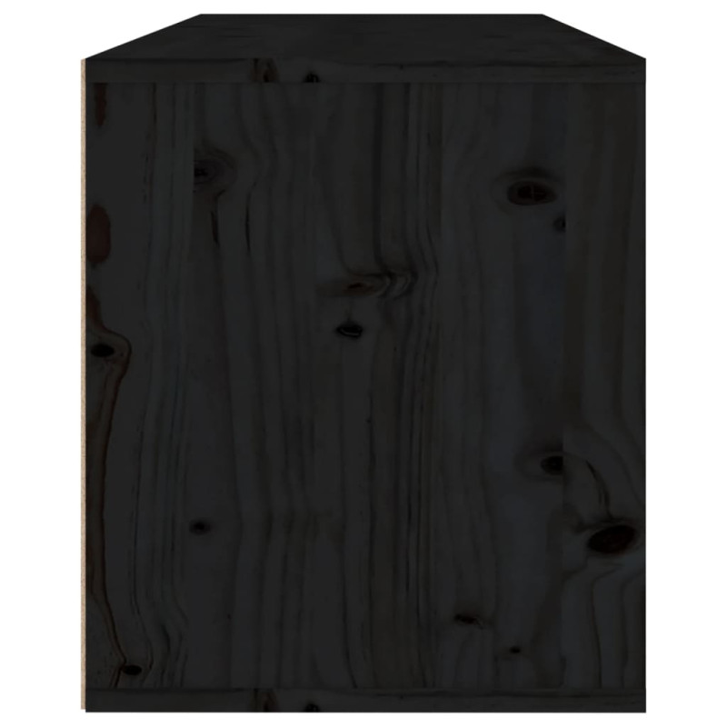 Produktbild för Väggskåp svart 80x30x35 cm massiv furu