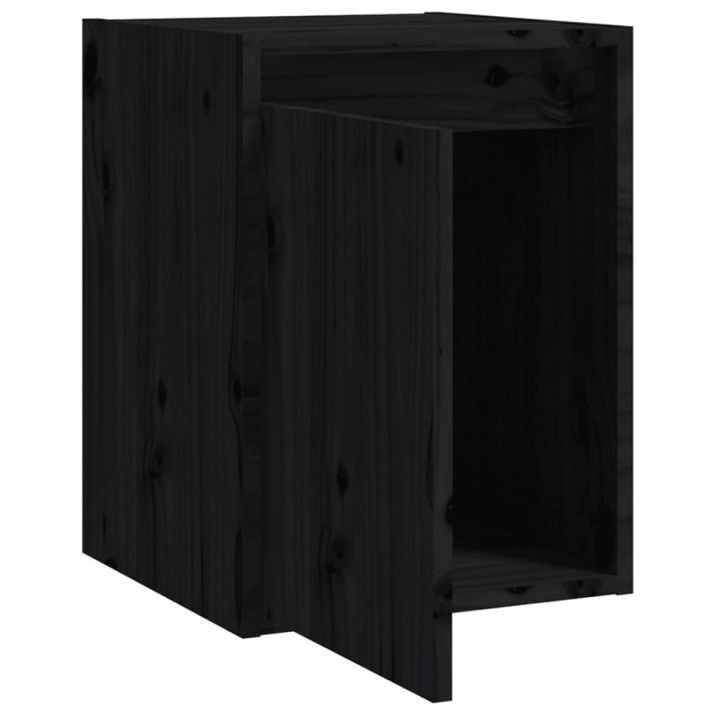 Produktbild för Väggskåp svart 30x30x40 cm massiv furu