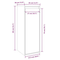 Produktbild för Väggskåp 2 st honungsbrun 30x30x80 cm massiv furu