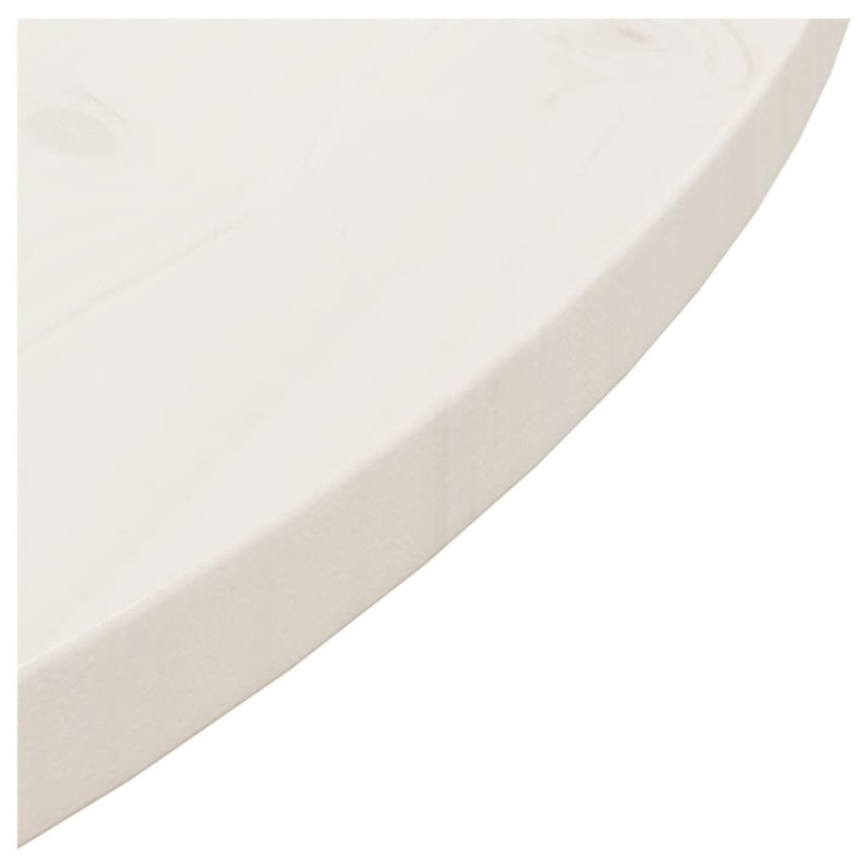 Produktbild för Bordsskiva vit Ø80x2,5 cm massiv furu