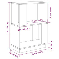 Produktbild för Bokhylla/rumsavdelare svart 51x25x70 cm massiv furu