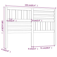 Produktbild för Sänggavel vit 156x4x100 cm massiv furu