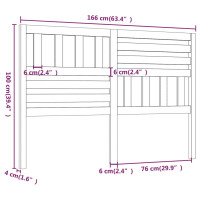 Produktbild för Sänggavel vit 166x4x100 cm massiv furu