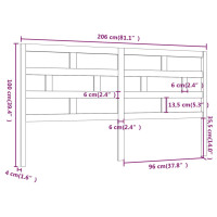 Produktbild för Sänggavel vit 206x4x100 cm massiv furu