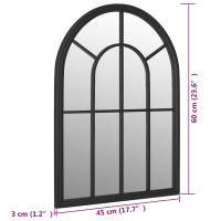 Produktbild för Trädgårdsspegel svart 60x45 cm järn för utomhusbruk