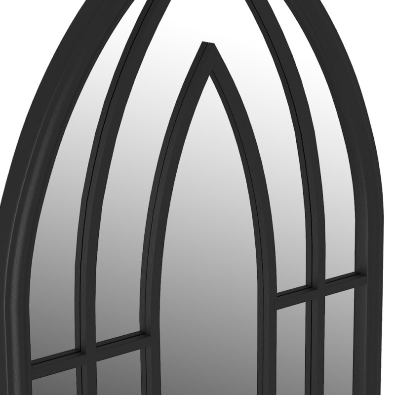 Produktbild för Trädgårdsspegel svart 70x30 cm järn för utomhusbruk