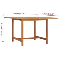 Produktbild för Matbord för trädgården 110x110x75 cm massiv teak