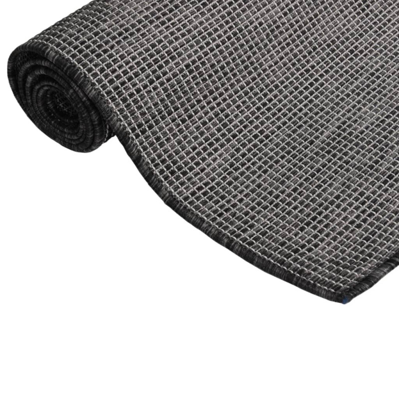 Produktbild för Utomhusmatta plattvävd 120x170 cm grå