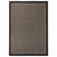 Produktbild för Utomhusmatta plattvävd 120x170 cm mörkbrun