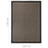 Produktbild för Utomhusmatta plattvävd 120x170 cm mörkbrun