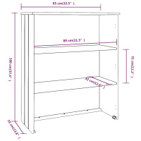 Produktbild för Överdel till högskåp HAMAR ljusgrå 85x35x100 cm massiv furu