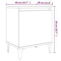 Miniatyr av produktbild för Sängbord med metallben rökfärgad ek 40x30x50 cm