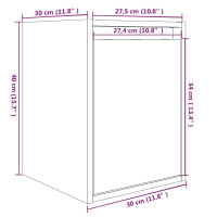 Produktbild för Väggskåp 2 st 30x30x40 cm massiv furu