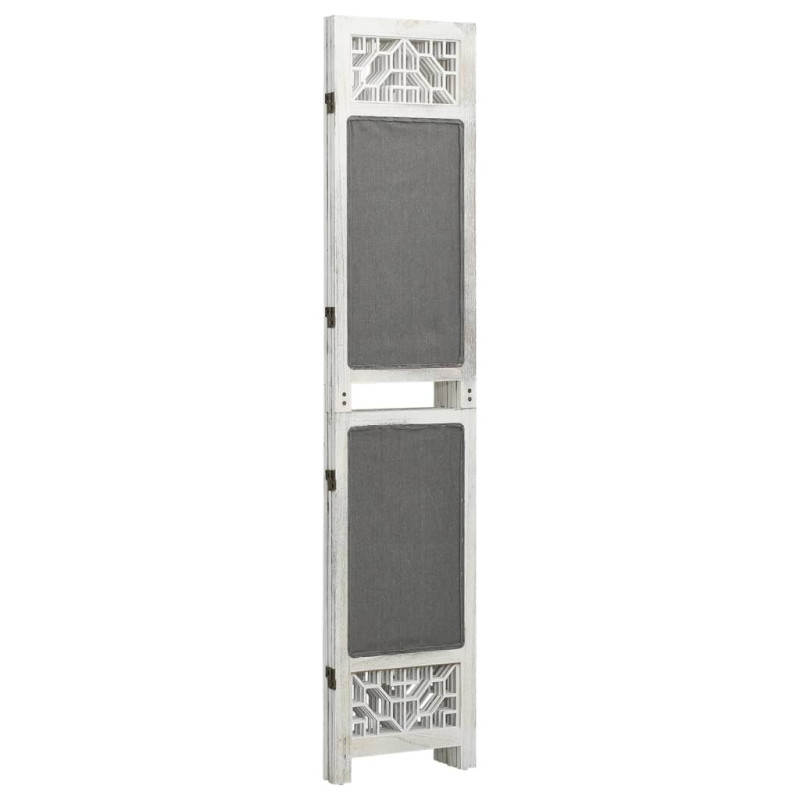 Produktbild för Rumsavdelare 3 paneler grå 105x165 cm tyg