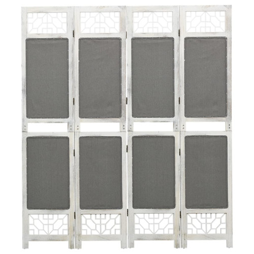 vidaXL Rumsavdelare 4 paneler grå 140x165 cm tyg
