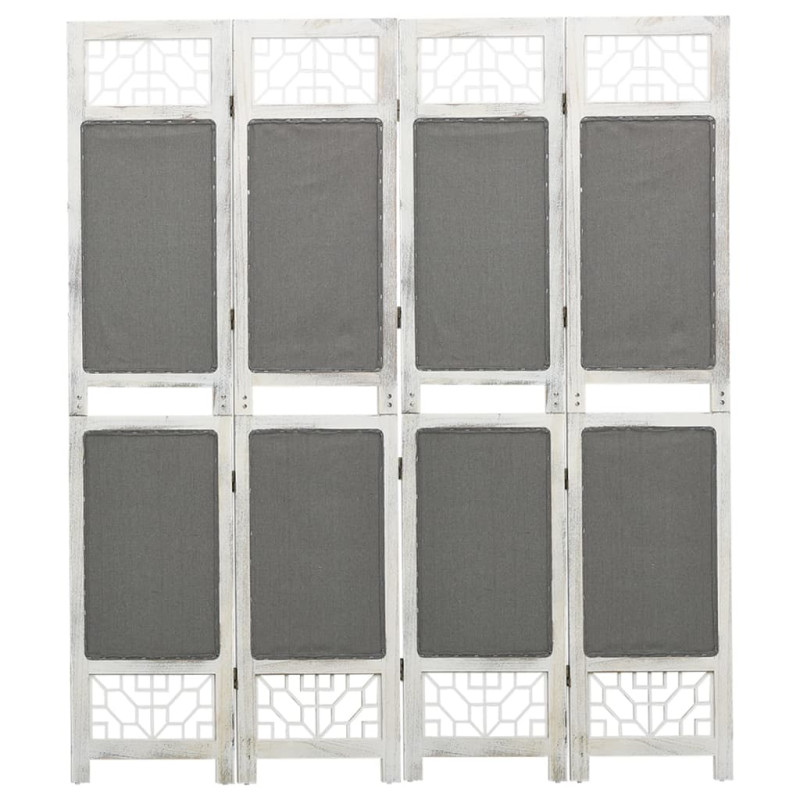Produktbild för Rumsavdelare 4 paneler grå 140x165 cm tyg