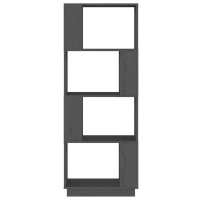 Produktbild för Bokhylla/rumsavdelare grå 51x25x132 cm massiv furu