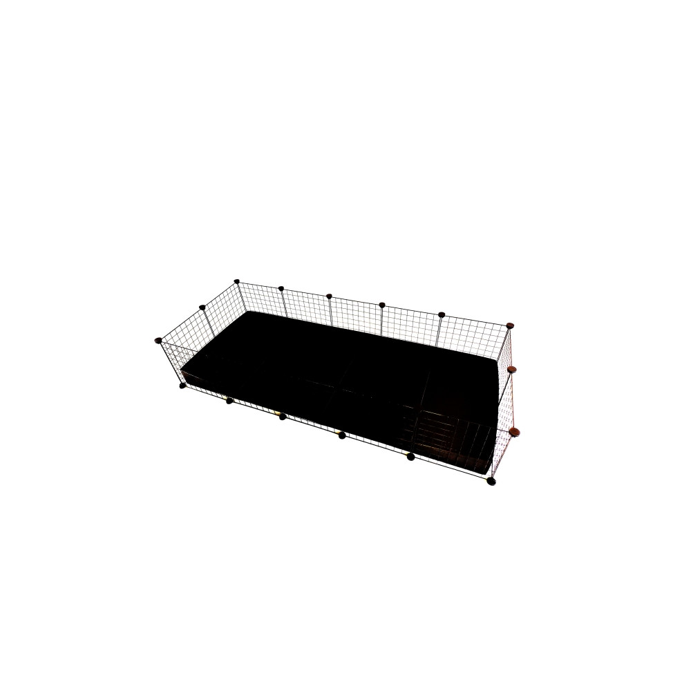 Produktbild för C&C 5x2 modulär bur marsvin kanin igelkott svart,, 180 x 77...
