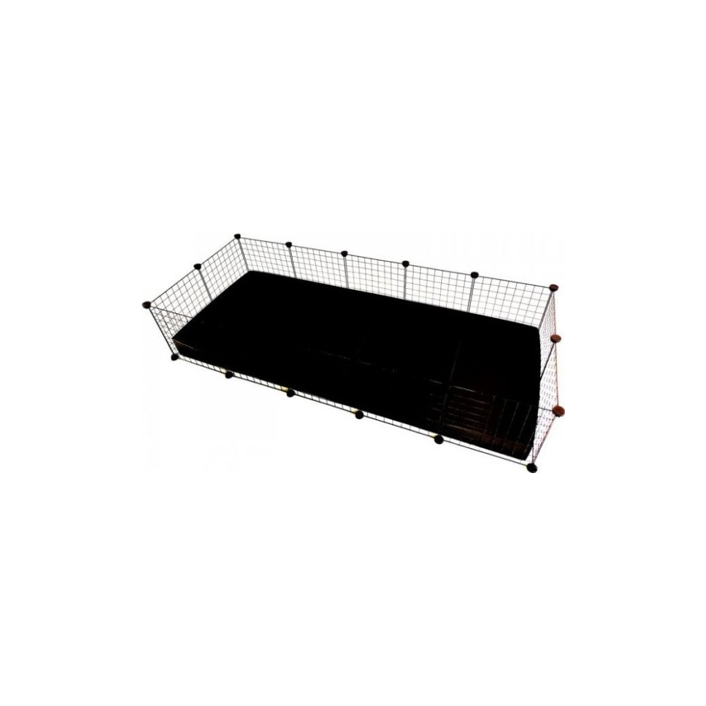 Produktbild för C&C 5x2 modulär bur marsvin kanin igelkott svart,, 180 x 77...