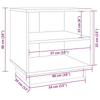 Miniatyr av produktbild för Sängbord 40x34x40 cm massiv furu grå