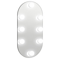 Produktbild för Spegel med LED-lampor 40x20 cm glas oval