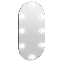 Produktbild för Spegel med LED-lampor 80x40 cm glas oval