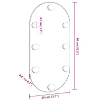 Produktbild för Spegel med LED-lampor 80x40 cm glas oval