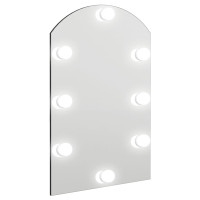 Produktbild för Spegel med LED-lampor 60x40 cm glas valvformad