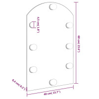 Produktbild för Spegel med LED-lampor 60x40 cm glas valvformad