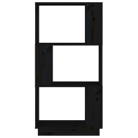 Produktbild för Bokhylla/rumsavdelare svart 51x25x101 cm massiv furu