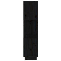 Produktbild för Bokhylla/rumsavdelare svart 51x25x101 cm massiv furu