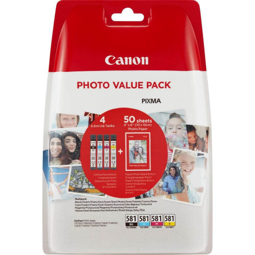 CANON Ink 2106C005 CLI-581 Multipack + Paper