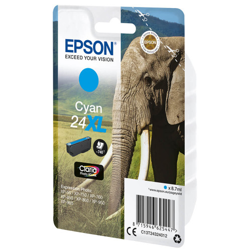 EPSON Ink C13T24324012 24XL Cyan Elephant