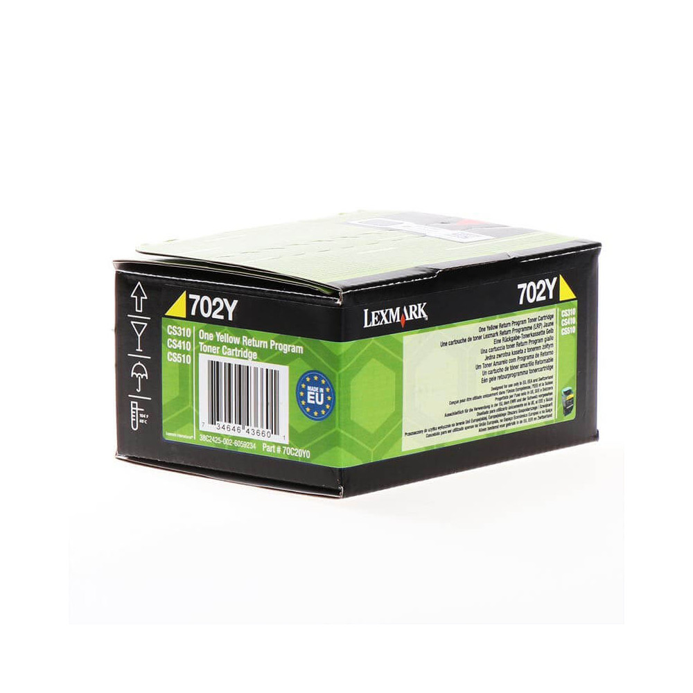 Produktbild för Toner 70C20Y0 702 Yellow Return