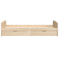 Produktbild för Sängram med lådor massiv furu 90x200 cm