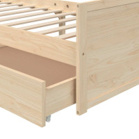 Produktbild för Sängram med lådor massiv furu 90x200 cm