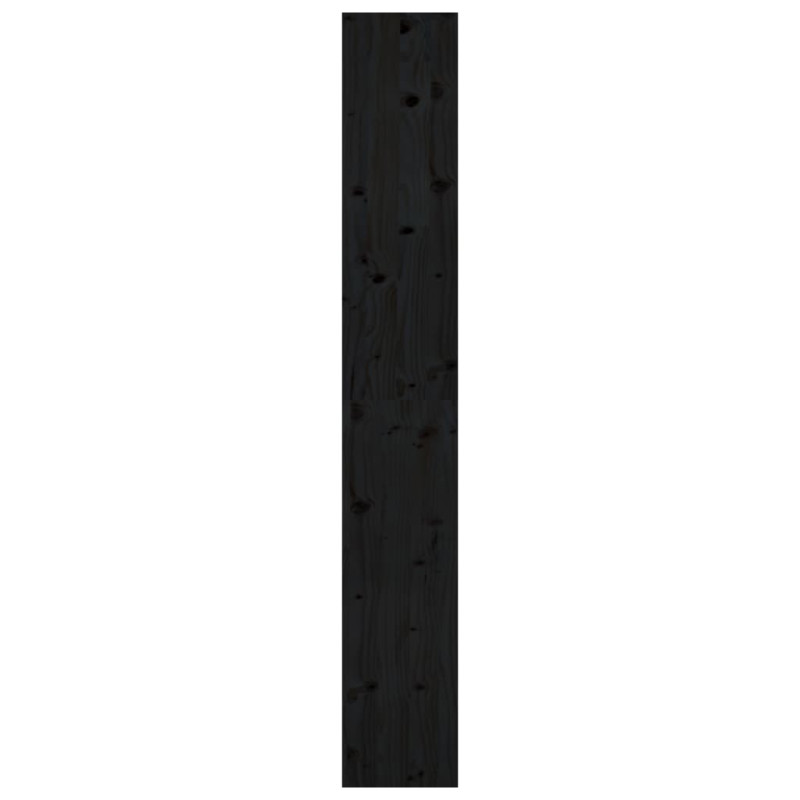 Produktbild för Bokhylla/rumsavdelare svart 80x30x199,5 cm massiv furu