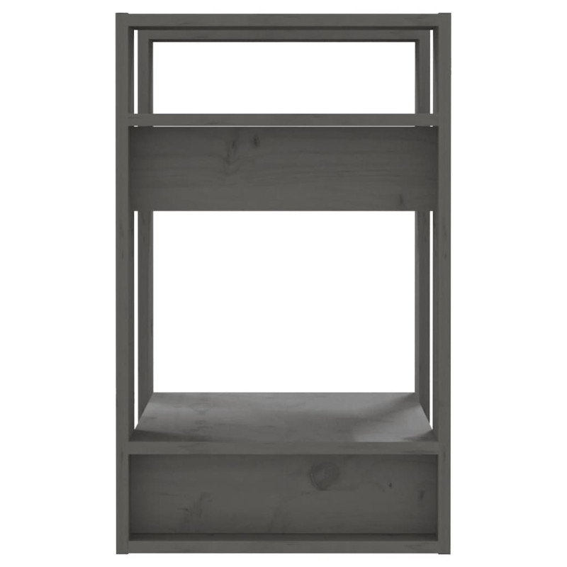 Produktbild för Bokhylla/rumsavdelare grå 41x35x57 cm massiv furu