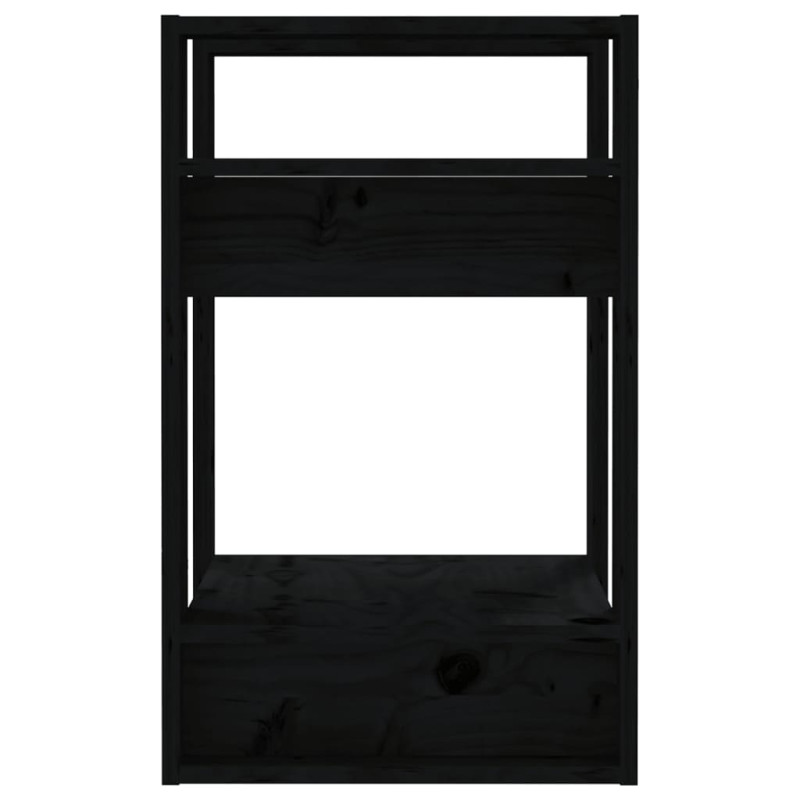 Produktbild för Bokhylla/rumsavdelare svart 41x35x57 cm massiv furu