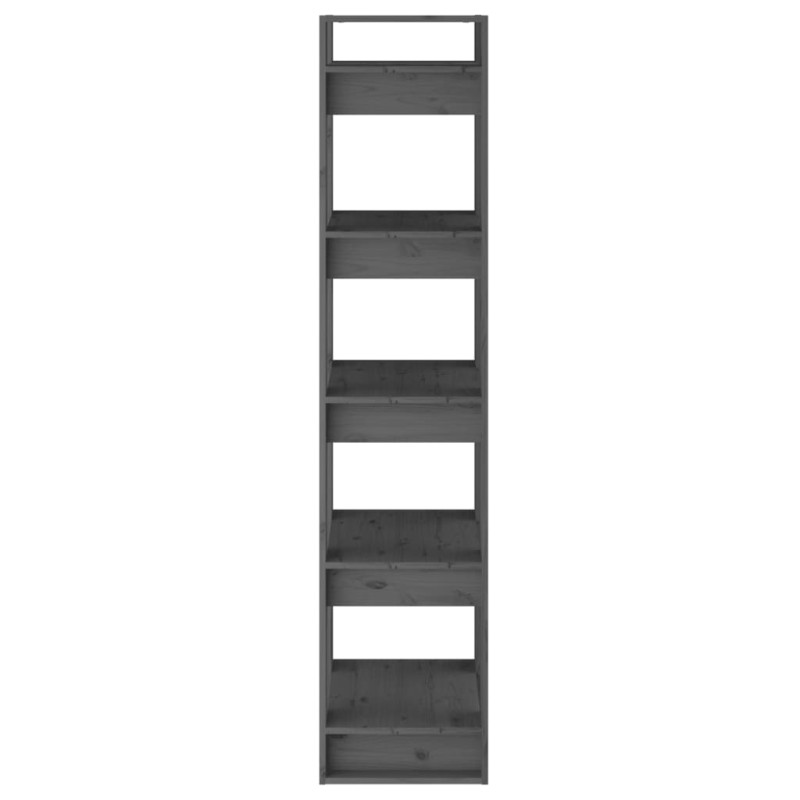 Produktbild för Bokhylla/rumsavdelare grå 41x35x160 cm massiv furu