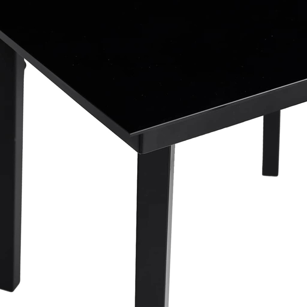 Produktbild för Trädgårdsbord svart 200x100x74 cm stål och glas