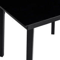 Produktbild för Trädgårdsbord svart 200x100x74 cm stål och glas